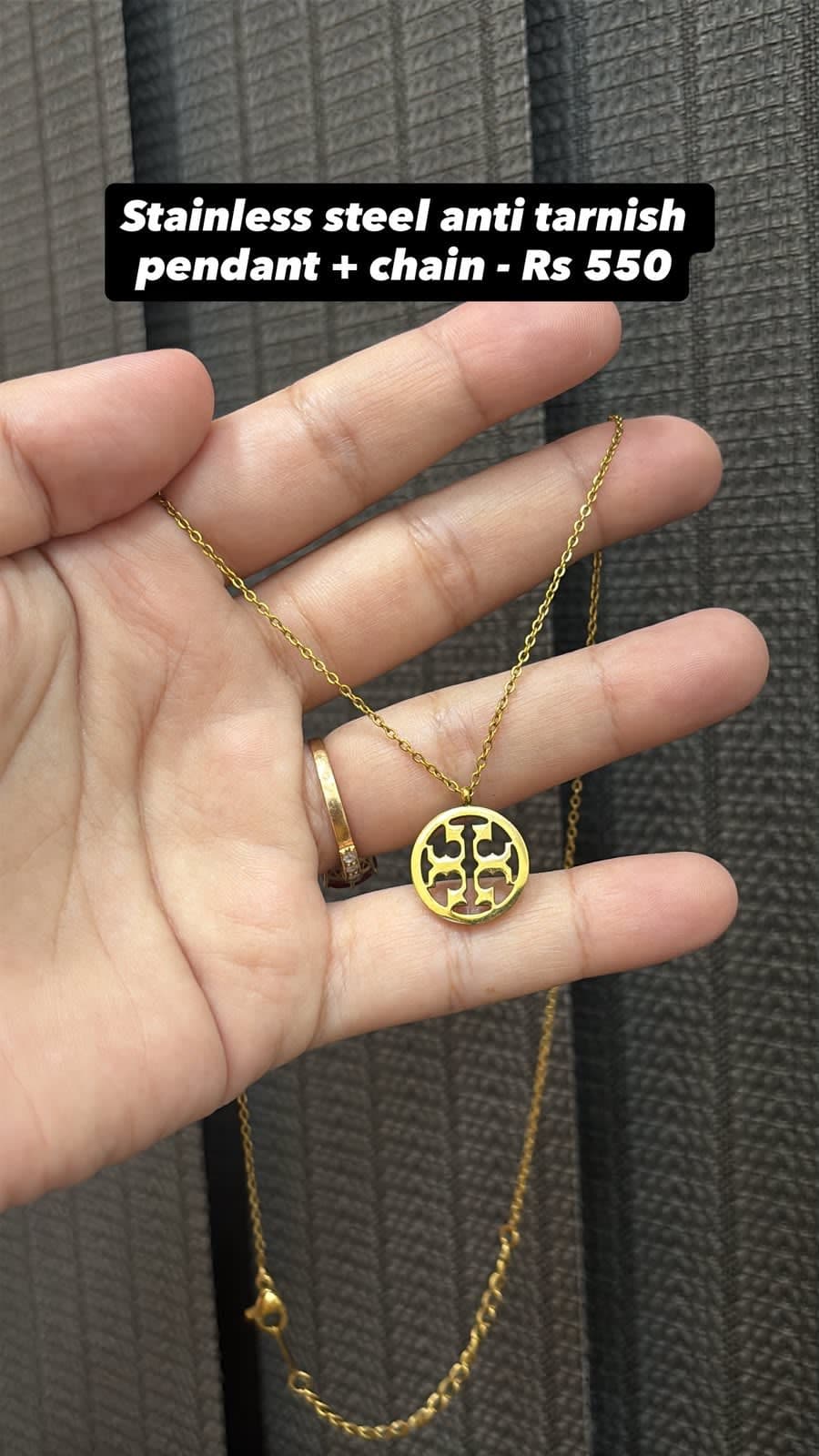 TB Pendant with chain - Antitarnish Stainless Steel