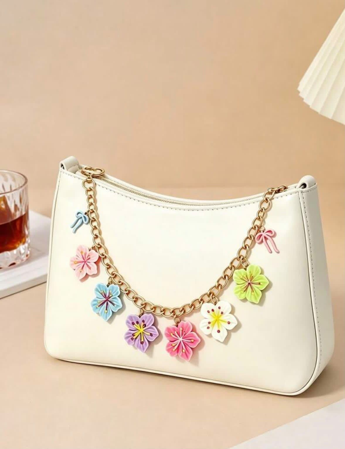 Daisy Flower Charm Bag Chain